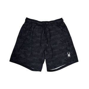 SPYDER Men’s Black/Grey Holographic Camo Swim Trunks